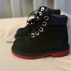 Timberland Black and Red Kids Boots